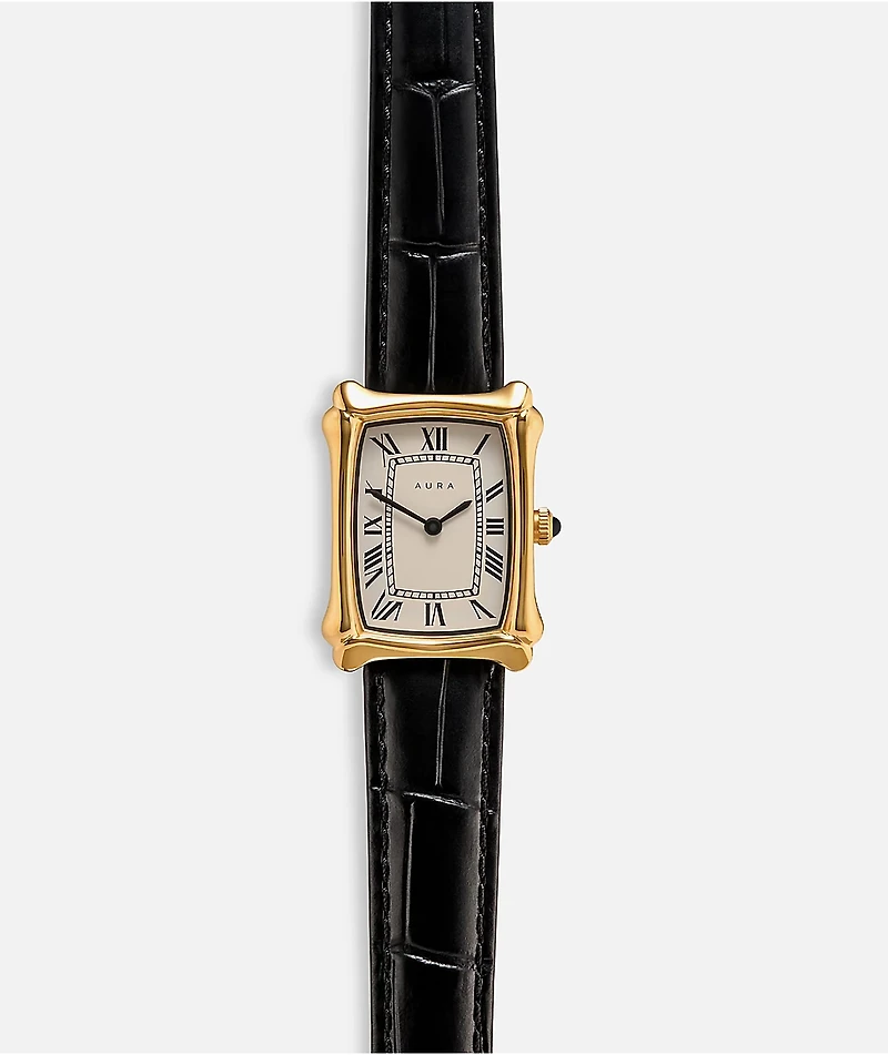 AURA Memento Mori Gold & Black Analog Watch