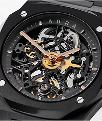 AURA Skeleton 002 Black Analog Watch
