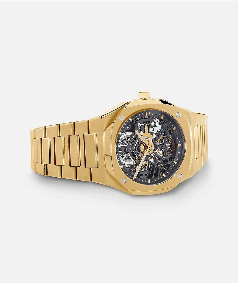 AURA Skeleton 002 Gold Analog Watch
