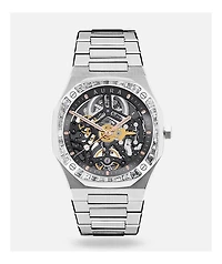 AURA Skeleton 002 Steel & Crystal Analog Watch