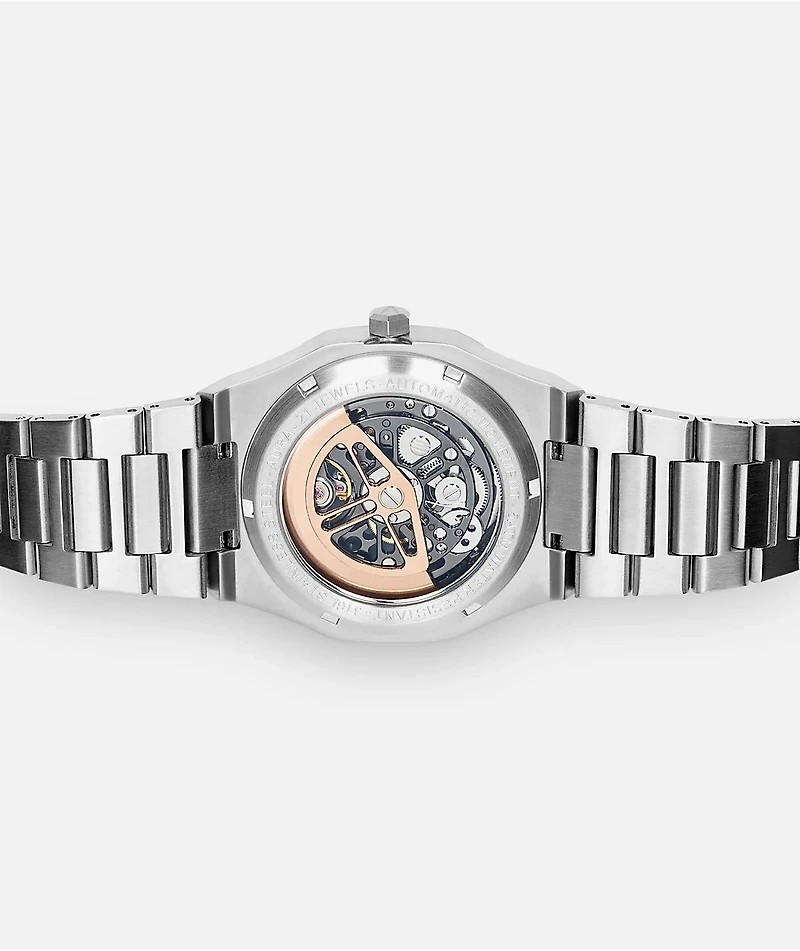 AURA Skeleton 002 Steel Frost Analog Watch