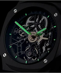 AURA Skeleton Black Analog Watch