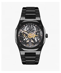 AURA Skeleton Black Analog Watch