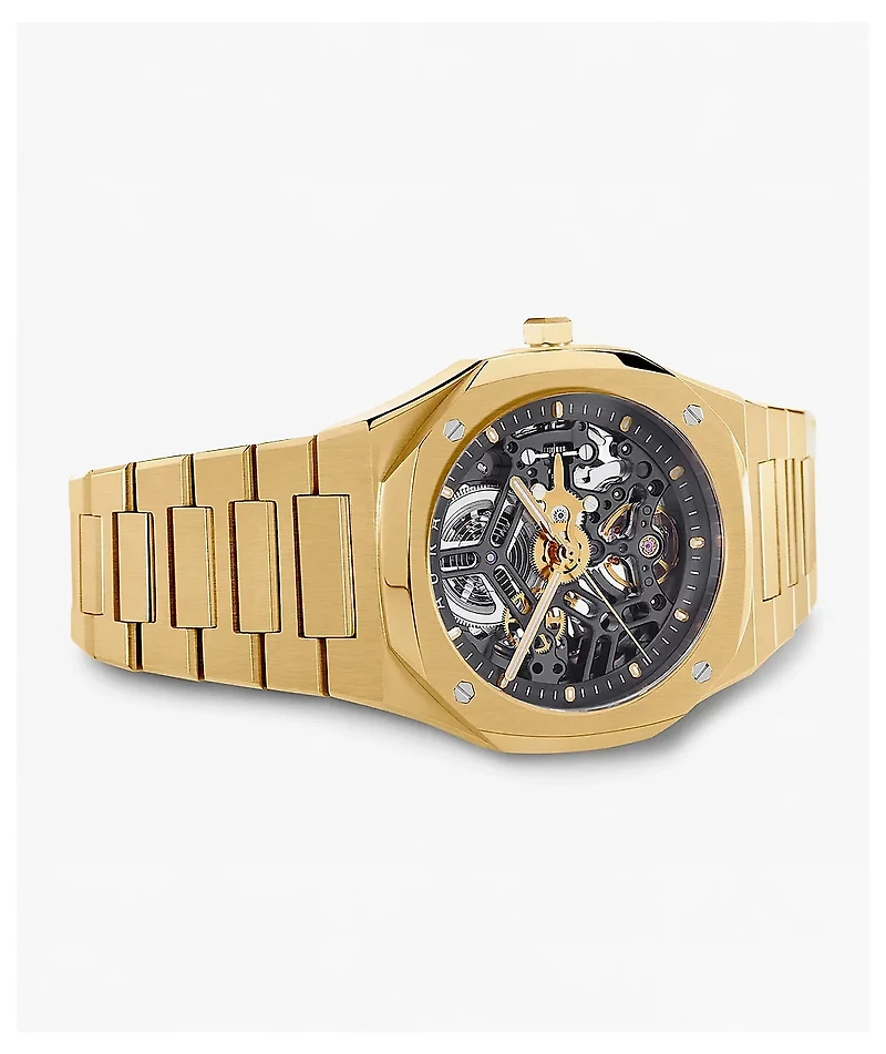 AURA Skeleton Gold Analog Watch