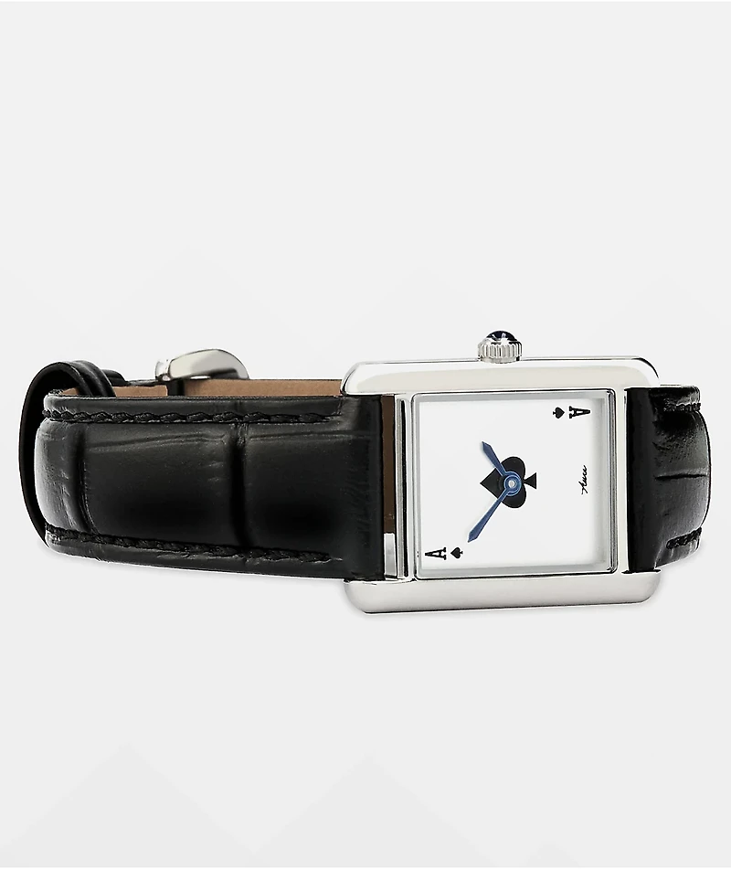 AURA Tank Ace Black & Silver Analog Watch