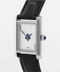 AURA Tank Ace Black & Silver Analog Watch