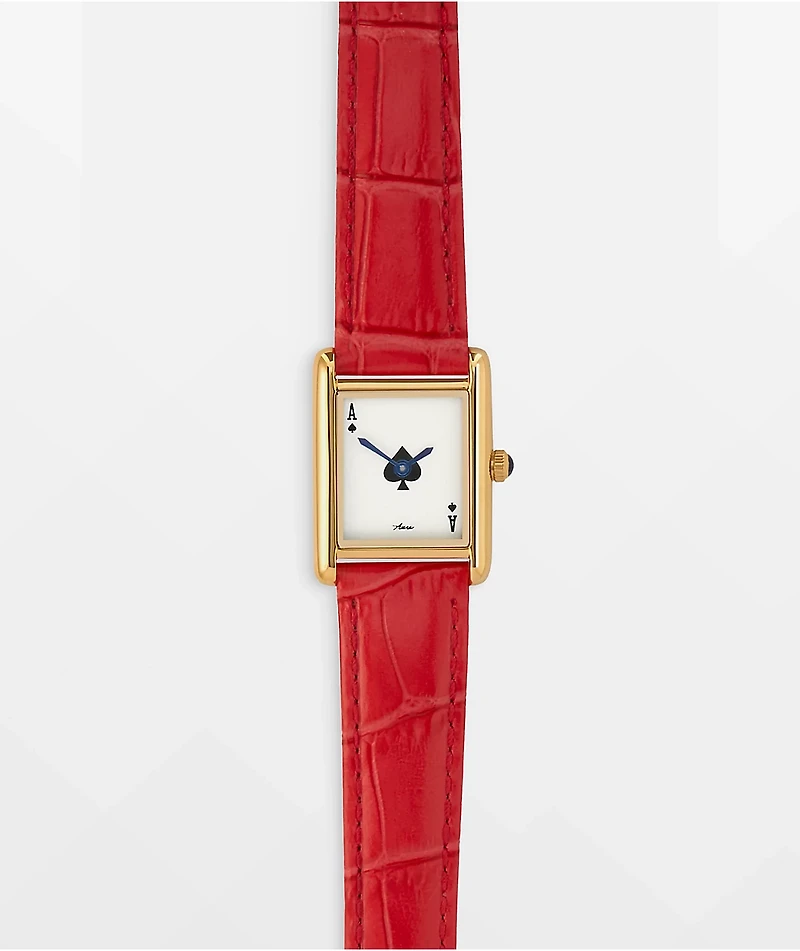 AURA Tank Ace Red & Gold Analog Watch