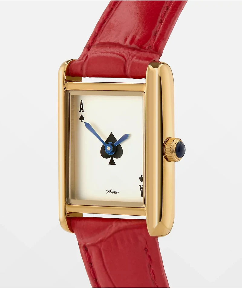 AURA Tank Ace Red & Gold Analog Watch