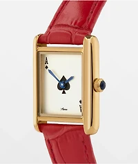AURA Tank Ace Red & Gold Analog Watch