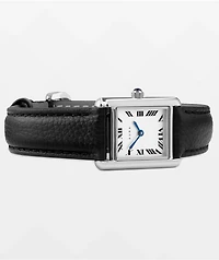 AURA Tank Steel Black & Silver Analog Watch