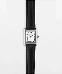 AURA Tank Steel Black & Silver Analog Watch