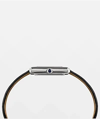 AURA Tank Steel Black & Silver Analog Watch