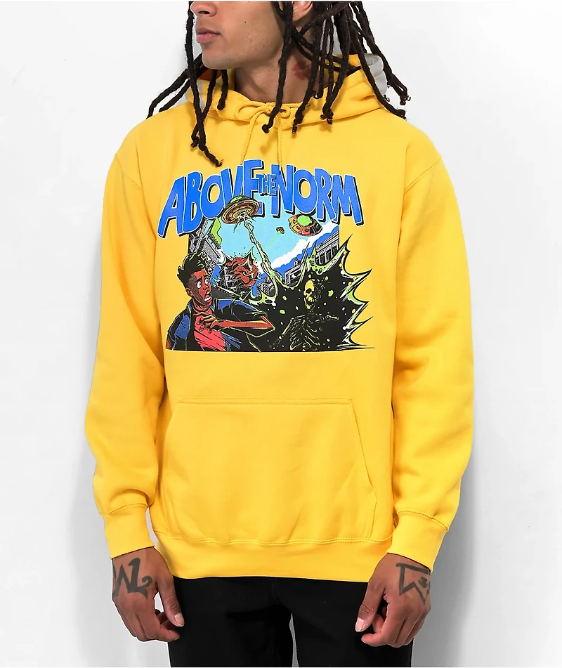 Above The Norm Crash Landing Yellow Hoodie