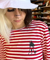 Above The Norm Logo Red & White Stripe Long Sleeve T-Shirt