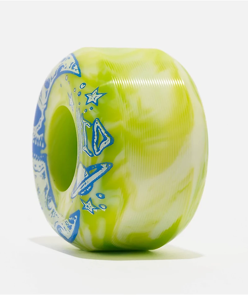Acid Chemical Moon 52mm 99a Green Swirl Skateboard Wheels