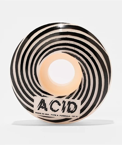 Acid Chemical Swirly 52mm 101a White Skateboard Wheels