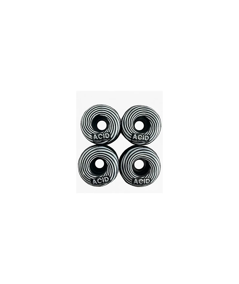 Acid Chemical Swirly 53mm 101a White Skateboard Wheels