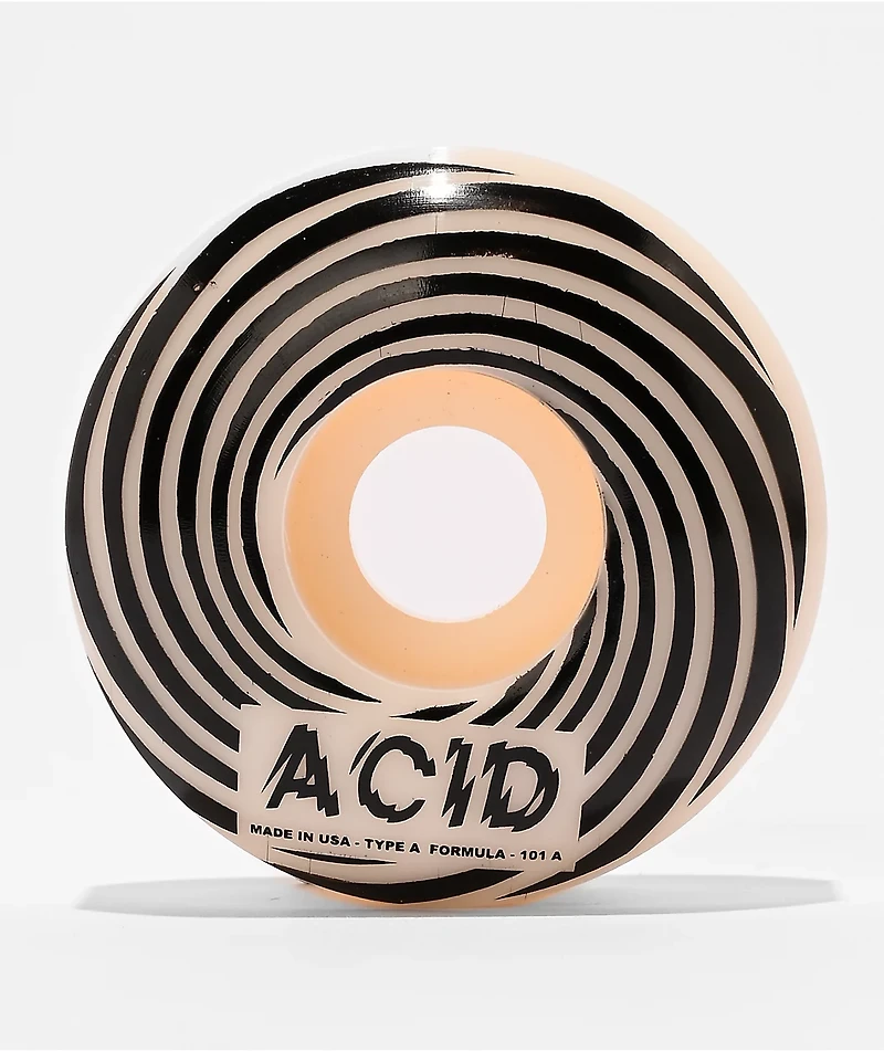 Acid Chemical Swirly 54mm 101a White Skateboard Wheels