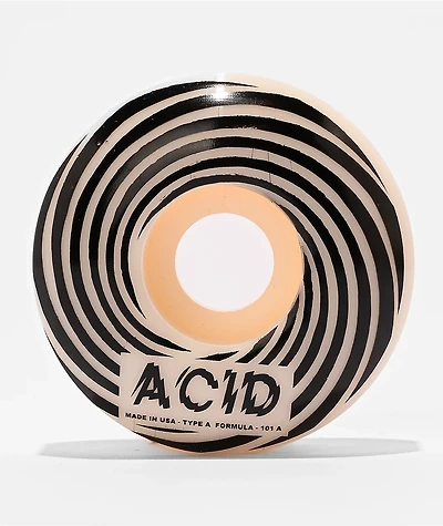 Acid Chemical Swirly 54mm 101a White Skateboard Wheels
