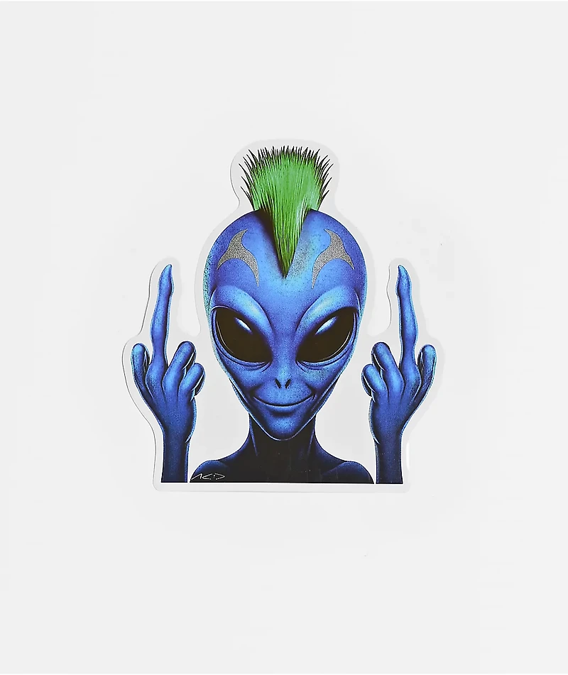 Acid Metal Alien Expressions Sticker