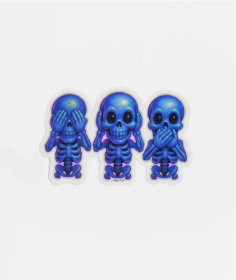 Acid Metal Skeleton Feelings Sticker