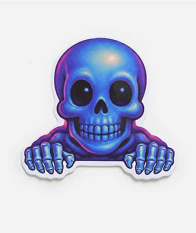 Acid Metal Skully Peeker Sticker
