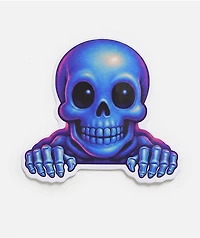 Acid Metal Skully Peeker Sticker