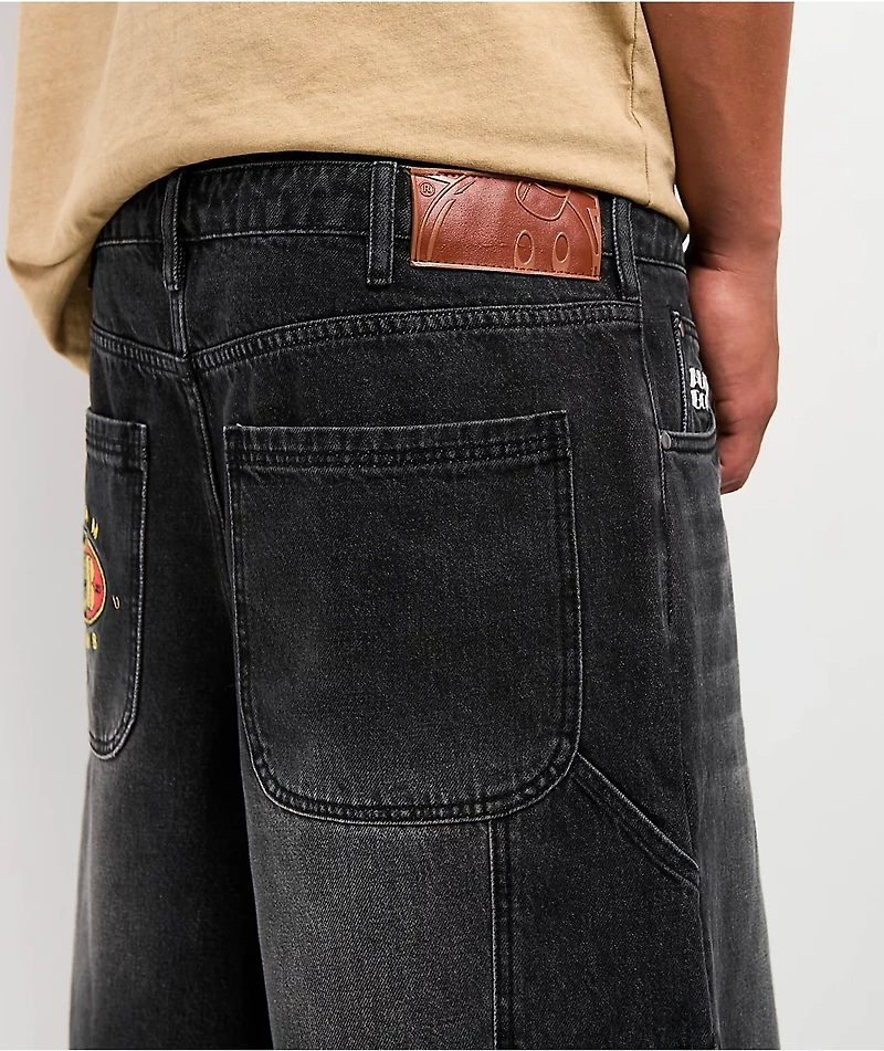 Adam Bomb 5 Star Black Wash Baggy Carpenter Shorts