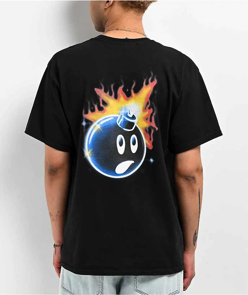 Adam Bomb Airbrush Black T-Shirt