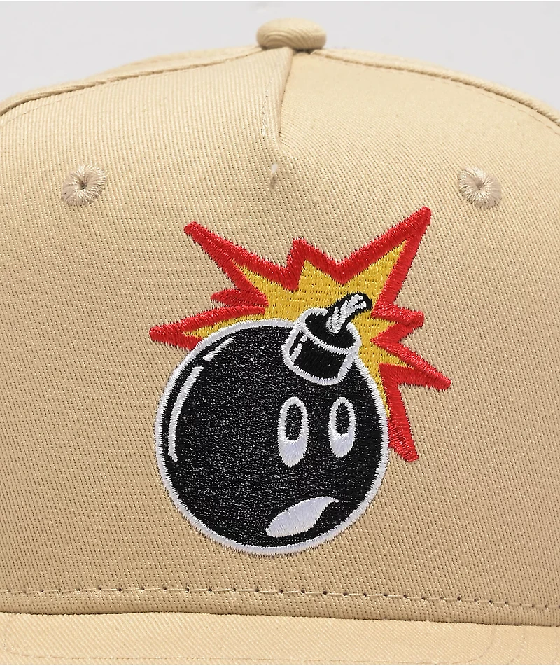 Adam Bomb Beige Snapback Hat