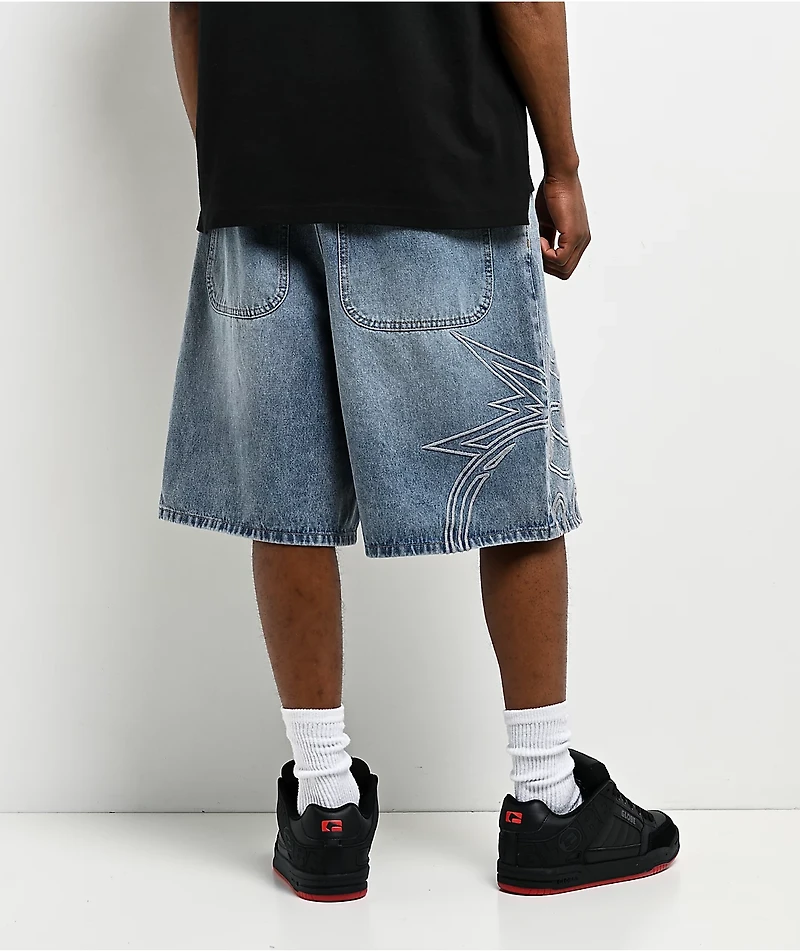 Adam Bomb Big Bomb Light Blue Wash Denim Shorts