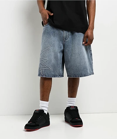 Adam Bomb Big Bomb Light Blue Wash Denim Shorts