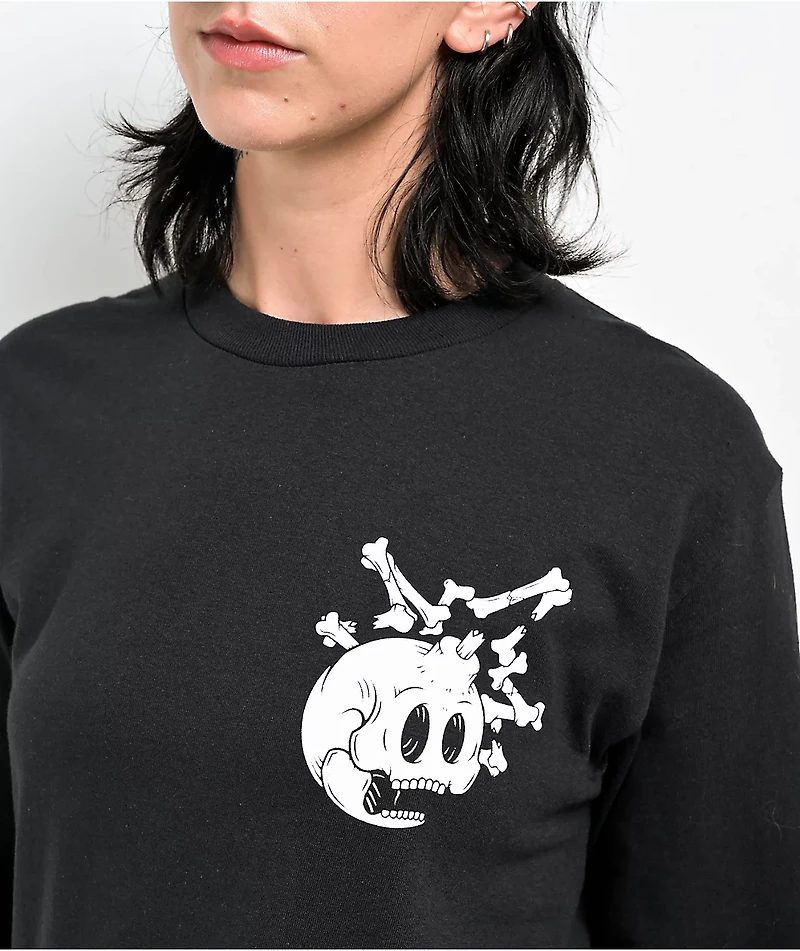 Adam Bomb Bones Black Long Sleeve T-Shirt