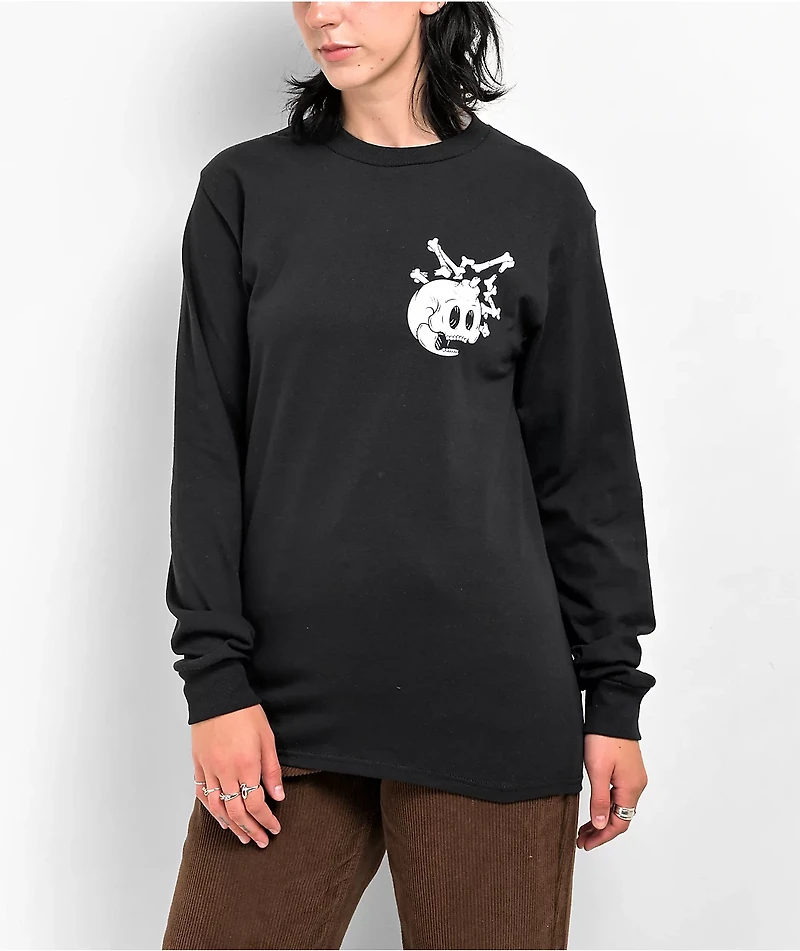 Adam Bomb Bones Black Long Sleeve T-Shirt