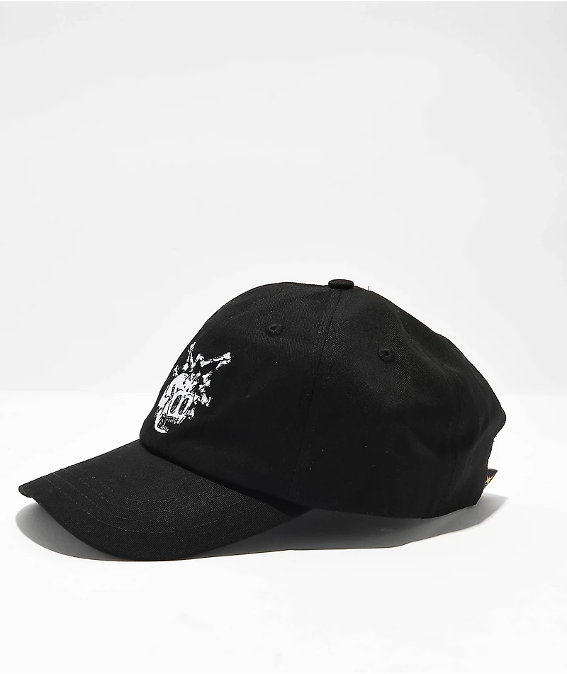 Adam Bomb Bones Black Strapback Hat