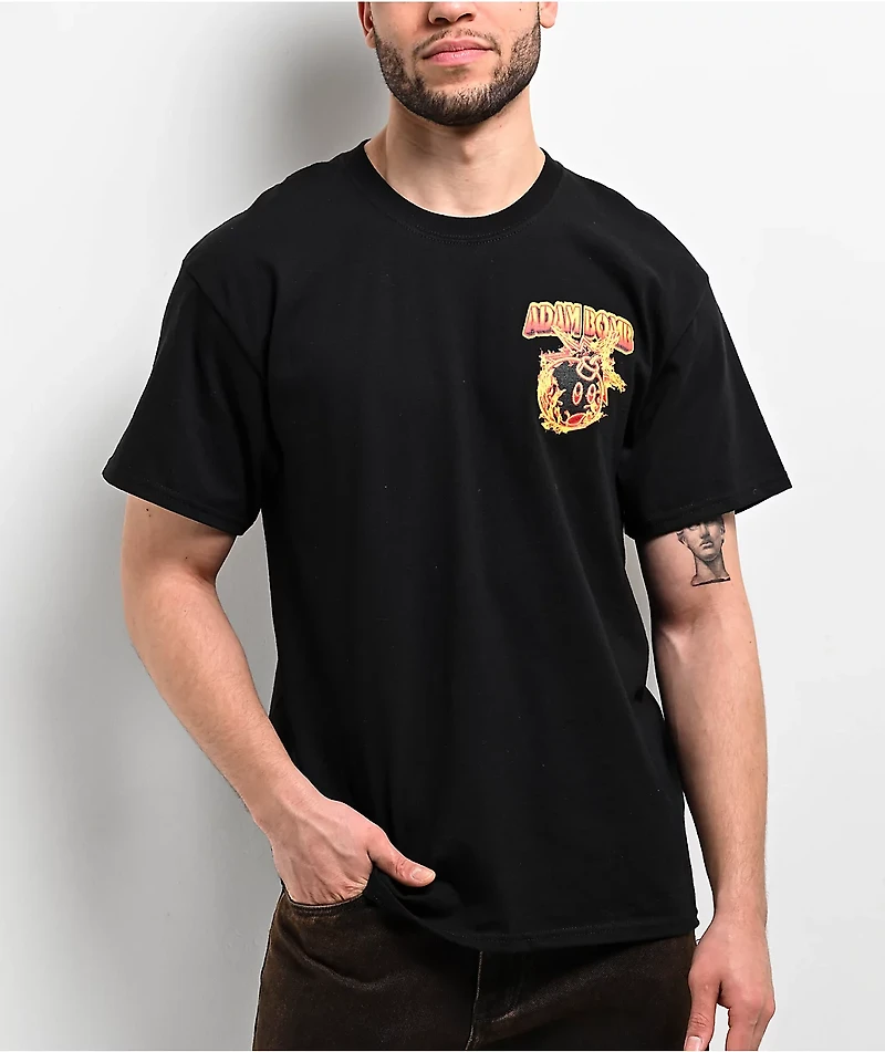 Adam Bomb Flaming Black T-Shirt