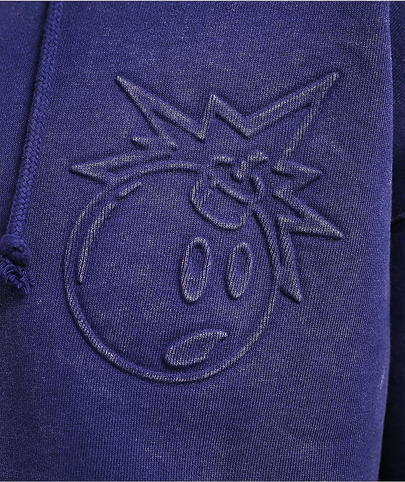 Adam Bomb Logo Blue Wash Zip Hoodie