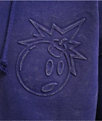Adam Bomb Logo Blue Wash Zip Hoodie