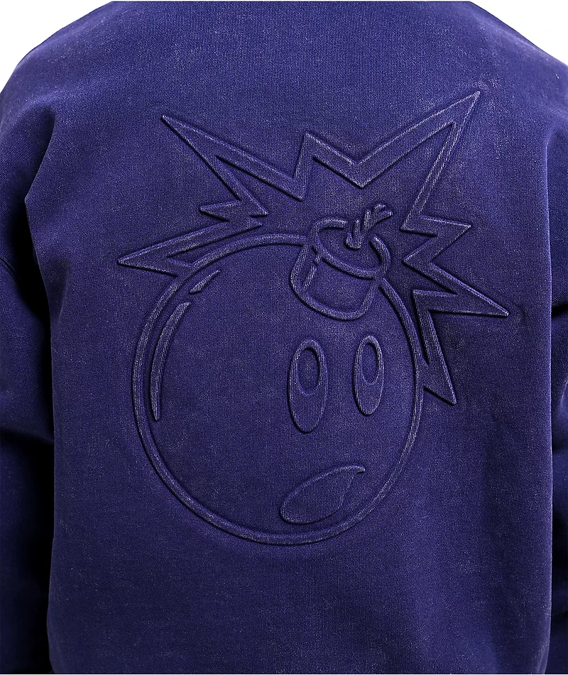 Adam Bomb Logo Blue Wash Zip Hoodie