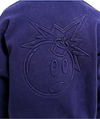 Adam Bomb Logo Blue Wash Zip Hoodie