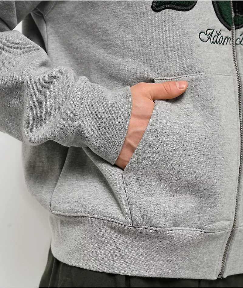 Adam Bomb Mascot Chenille Grey Zip Hoodie