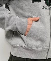 Adam Bomb Mascot Chenille Grey Zip Hoodie