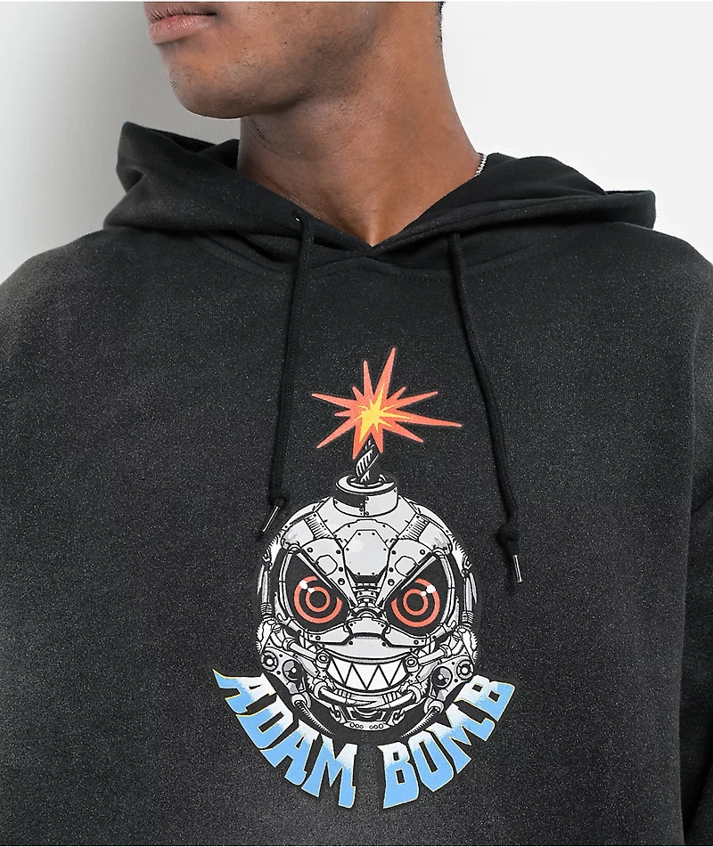 Adam Bomb Metal Black Wash Hoodie