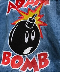 Adam Bomb Not Atom Blue & Natural Denim Varsity Jacket
