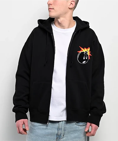 Adam Bomb OG Logo Chenille Black Zip Hoodie