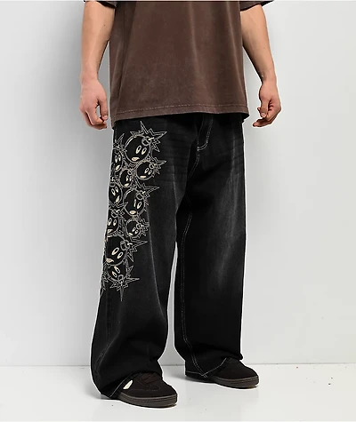 Adam Bomb Pockets Full Black Wash Baggy Jeans