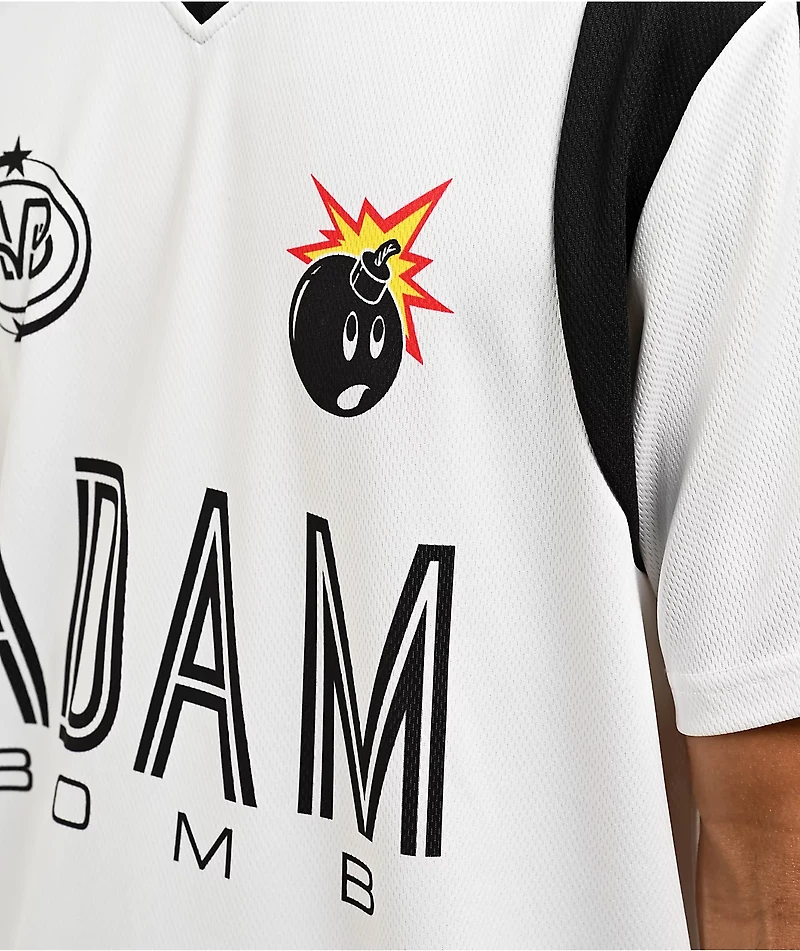 Adam Bomb Speed White & Black Long Sleeve Raglan T-Shirt