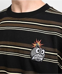 Adam Bomb Striped Brown & Black Knit T-Shirt