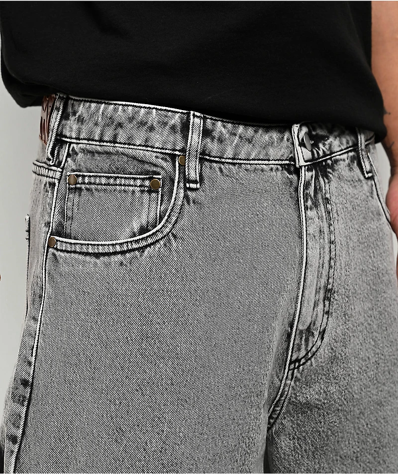 Adam Bomb Utility Grey Wash Baggy Carpenter Shorts