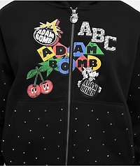 Adam Bomb Variety Patch Black Zip Hoodie